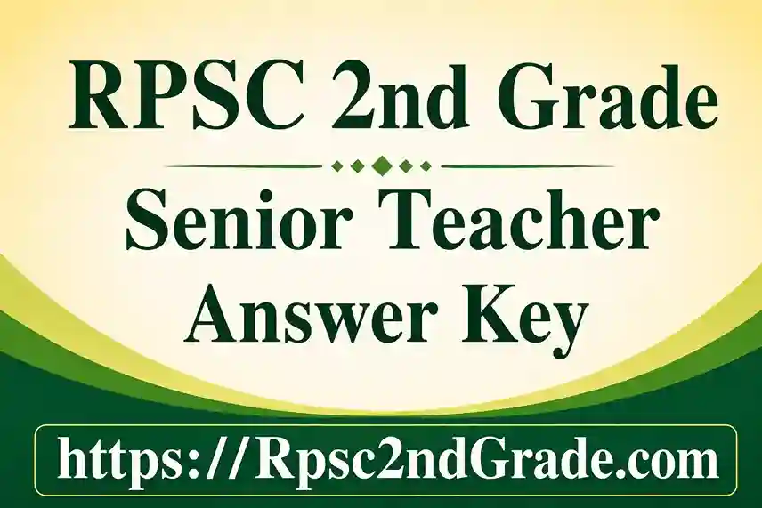 RPSC 2nd Grade Answer Key 2026: PDF Download in Hindi, Direct Link
