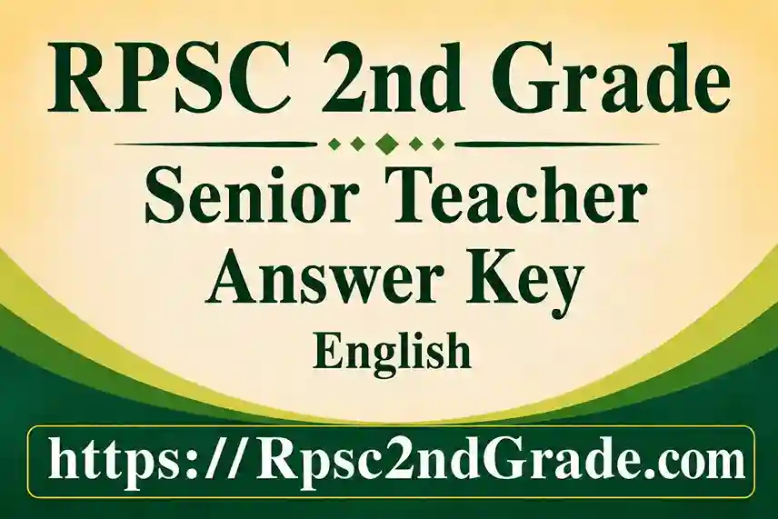 RPSC 2nd Grade English Answer Key 2026 PDF Download