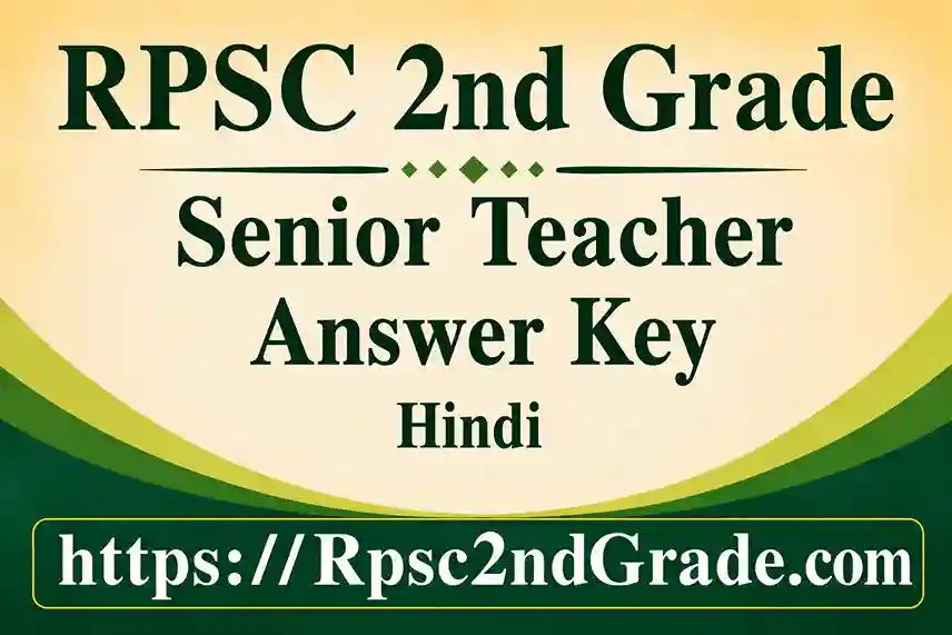 RPSC 2nd Grade Hindi Answer Key 2026 PDF Download